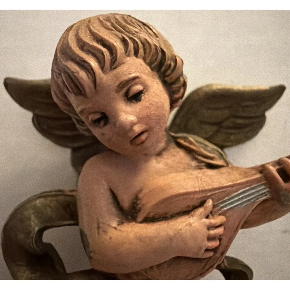 Simonetti Fontanini Depose Italy 903 Cherub With Lute Figurine Ornament